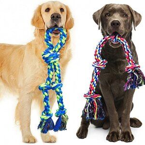 NEW 2 Pack Dog Rope Toys for Large and Medium Aggressive Chewers